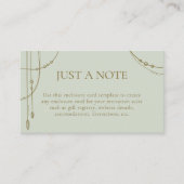 Carte D'accompagnement Boho vert Sage clair Mariage perlé trempé (Devant)