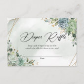 Carte D'accompagnement Boho vert succulent eucalyptus feuillage or (Devant)