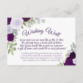 Carte D'accompagnement Boho violet rustique Mariage Floral Wishing well (Devant)