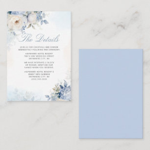 Carte D'accompagnement Boho Watercolor Dusty Blue Floral Détails du Maria