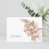 Carte D'accompagnement Boho Watercolor Flowers Wedding Details (Debout devant)