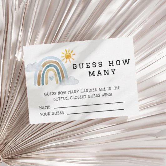 Carte D'accompagnement Boho Watercolor Rainbow Devine Combien