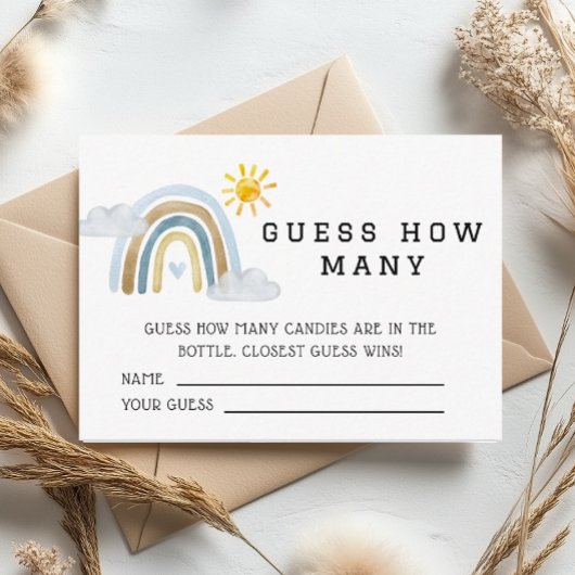 Carte D'accompagnement Boho Watercolor Rainbow Devine Combien