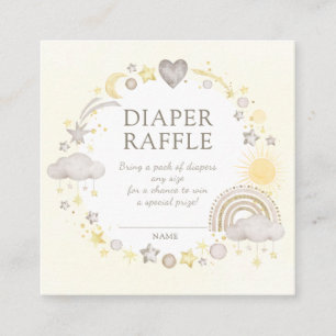 Carte D'accompagnement Boho Watercolor Rainbow Diaper Raffle