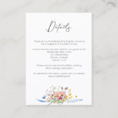 Carte D'accompagnement Boho Watercolor Wildflower Calligraphy Wedding (Devant)
