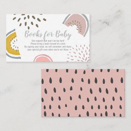 Carte D'accompagnement Boho Watermelon Books for Baby shower (Devant / Derrière)