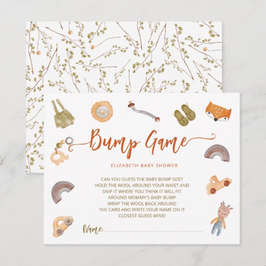 Carte D'accompagnement Boho Waterolor Baby shower de bosse de jeu Boîtier (Devant / Derrière)