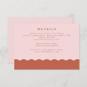 Carte D'accompagnement Boho Wavy Edge Blush & Terracotta Détails du Maria (Devant / Derrière)