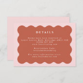 Carte D'accompagnement Boho Wavy Terracotta & Blush Mariage Détails (Devant / Derrière)