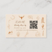 Carte D'accompagnement Boho Western Cowboy Illustration Wedding Scan Me  (Devant)