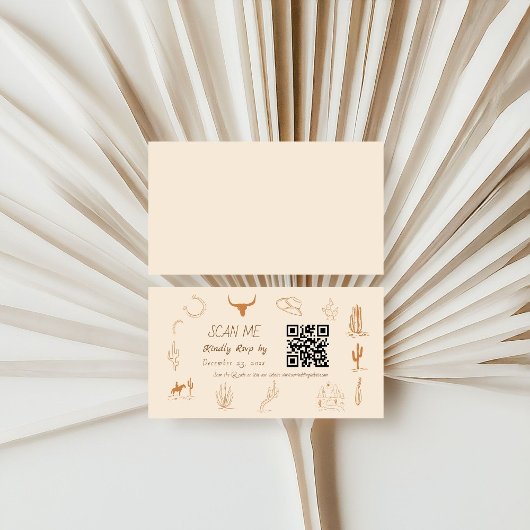 Carte D'accompagnement Boho Western Cowboy Illustration Wedding Scan Me 
