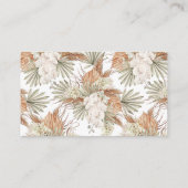 Carte D'accompagnement Boho White Orchid & Pampas Grass Fête des mariées (Dos)