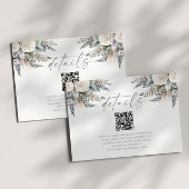 Carte D'accompagnement Boho White Rose Floral QR Code Détails du Mariage