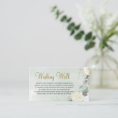 Carte D'accompagnement Boho White Roses Vert Folaige Wishing well (Debout devant)