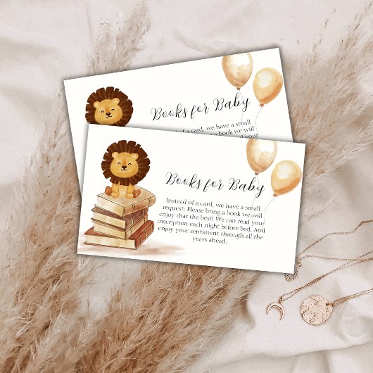 Carte D'accompagnement Boho Wild Lion Balloon Livres Pour Baby shower