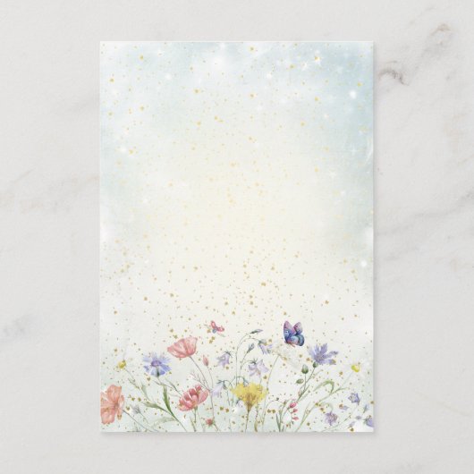 Carte D'accompagnement Boho Wildflower Rustique mariage vert (Dos)