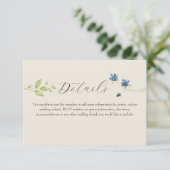 Carte D'accompagnement Boho Wildflower Wedding Details (Debout devant)