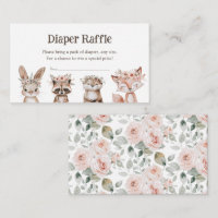 Boho Woodland Animaux Baby shower Déchets Raffle