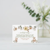 Carte D'accompagnement Boho Woodland Animaux Baby shower Demande de réser (Debout devant)