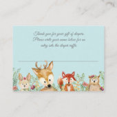 Carte D'accompagnement Boho Woodland Boy Deer Fox Bunny Déchets Raffin (Dos)
