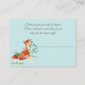 Carte D'accompagnement Boho Woodland Boy Fox Baby shower Déchets Raffle (Dos)