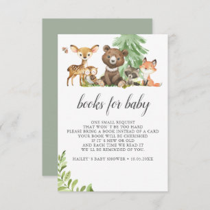 Carte D'accompagnement Boho Woodland Cute Animaux Livres Pour Bébé