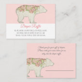 Carte D'accompagnement Boho Woodland Ours Bébé Fille Douche Déchets Raffl (Devant / Derrière)