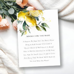 Carte D'accompagnement Boho Yellow Lemon Garden Livres Pour Baby shower