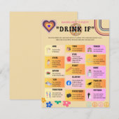 Carte D'accompagnement Boire Si Bachelorette Partie Jeu (Devant / Derrière)