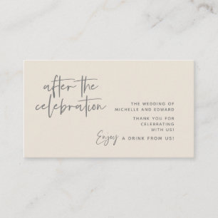 Carte D'accompagnement Boire un billet, Boissons pour adultes Après la fê