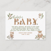 Carte D'accompagnement Bois Animaux Baby shower Boho Demande de réservati (Devant)