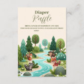 Carte D'accompagnement Bois Animaux Baby shower Raffle Diapper (Devant)