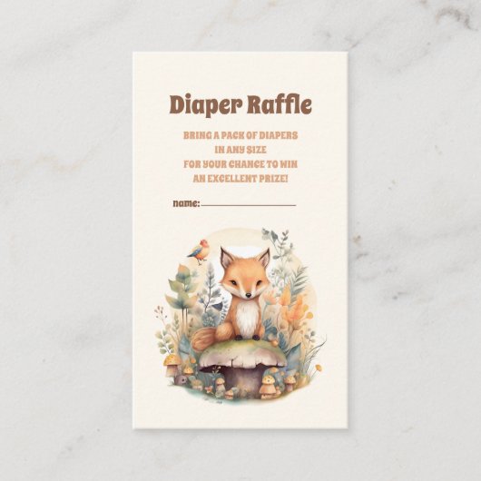 Carte D'accompagnement Bois Animaux Baby shower tombole de couche (Devant)