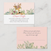 Carte D'accompagnement Bois Animaux Bébé Fille Cerf Déchets Raffin (Devant / Derrière)