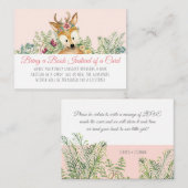 Carte D'accompagnement Bois Animaux Bébé Fille Cerf Déchets Raffin (Devant / Derrière)