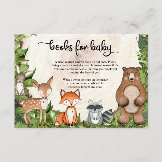 Carte D'accompagnement Bois animaux de forêt verdure couronne bois tranch (Devant)