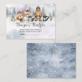 Carte D'accompagnement Bois Animaux d'hiver Déchets Raffle (Devant / Derrière)