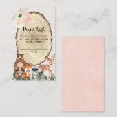 Carte D'accompagnement Bois animaux fille baby shower tombole de couche (Devant / Derrière)