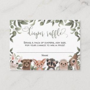 Carte D'accompagnement Bois animaux forêt amis forêt tombole de la couche