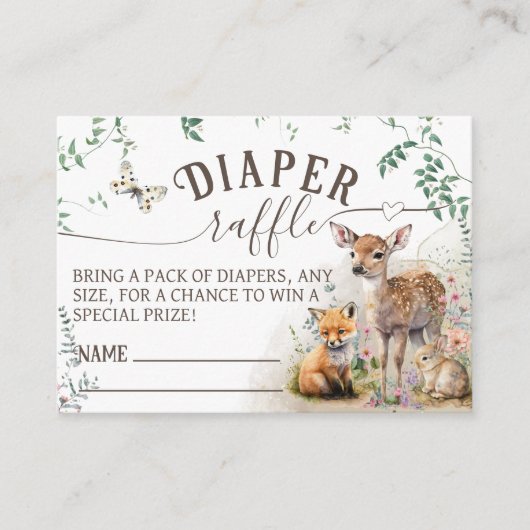 Carte D'accompagnement Bois animaux forêt verdure Douche couche (Devant)