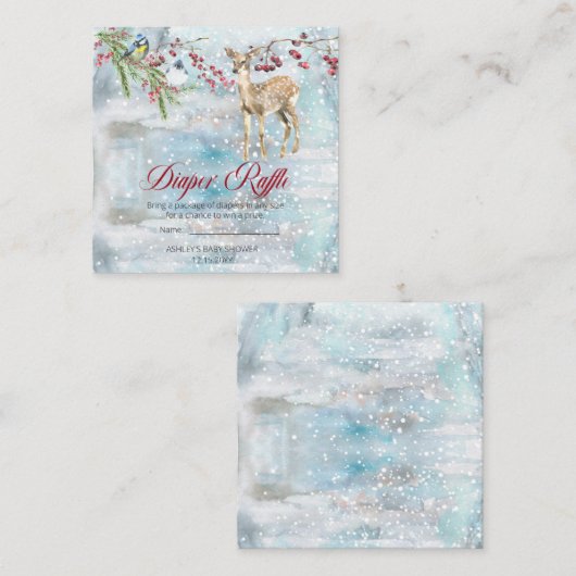 Carte D'accompagnement Bois Animaux Garçon Baby shower Déchets Raffle (Devant / Derrière)