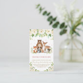 Carte D'accompagnement Bois Animaux Ivory White Floral Livres pour bébé (Debout devant)