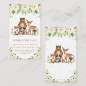 Carte D'accompagnement Bois Animaux Ivory White Floral Livres pour bébé (Devant / Derrière)