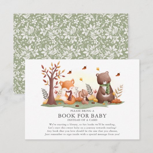 Carte D'accompagnement Bois Animaux Livre pour bébé (Devant / Derrière)