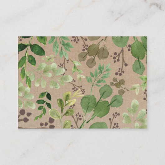 Carte D'accompagnement Bois Animaux Louvain Raffle Forêt verte (Dos)