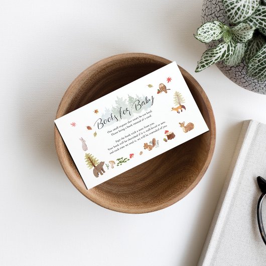 Carte D'accompagnement Bois Animaux Réserver Demande Baby shower