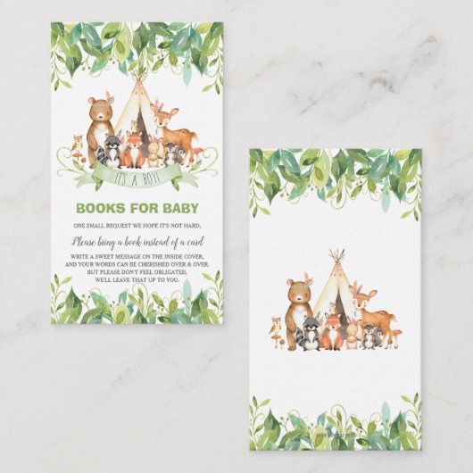 Carte D'accompagnement Bois Animaux Végétation Forêt Garçon Apportez un l (Devant / Derrière)