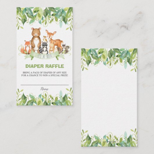 Carte D'accompagnement Bois Animaux Végétation Forêt Garçon Moissonneuse  (Devant / Derrière)