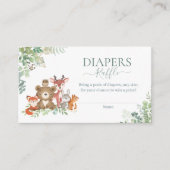 Carte D'accompagnement Bois animaux verdure garçon douche couche tombole (Devant)