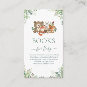 Carte D'accompagnement Bois animaux verdure Livres pour Baby shower E